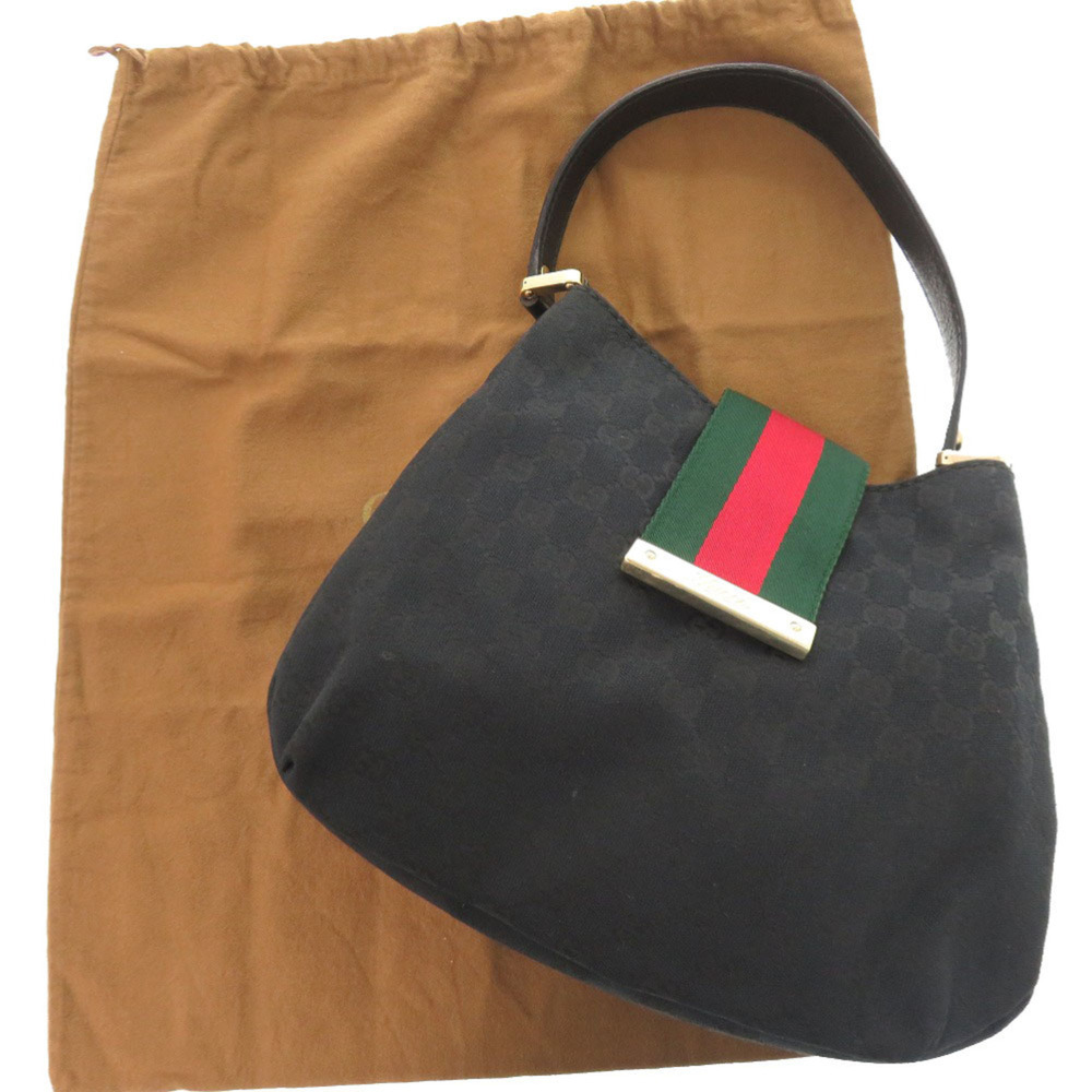 GUCCI Authentic Black Leather Shoulder Bag - Picture 2 of 10